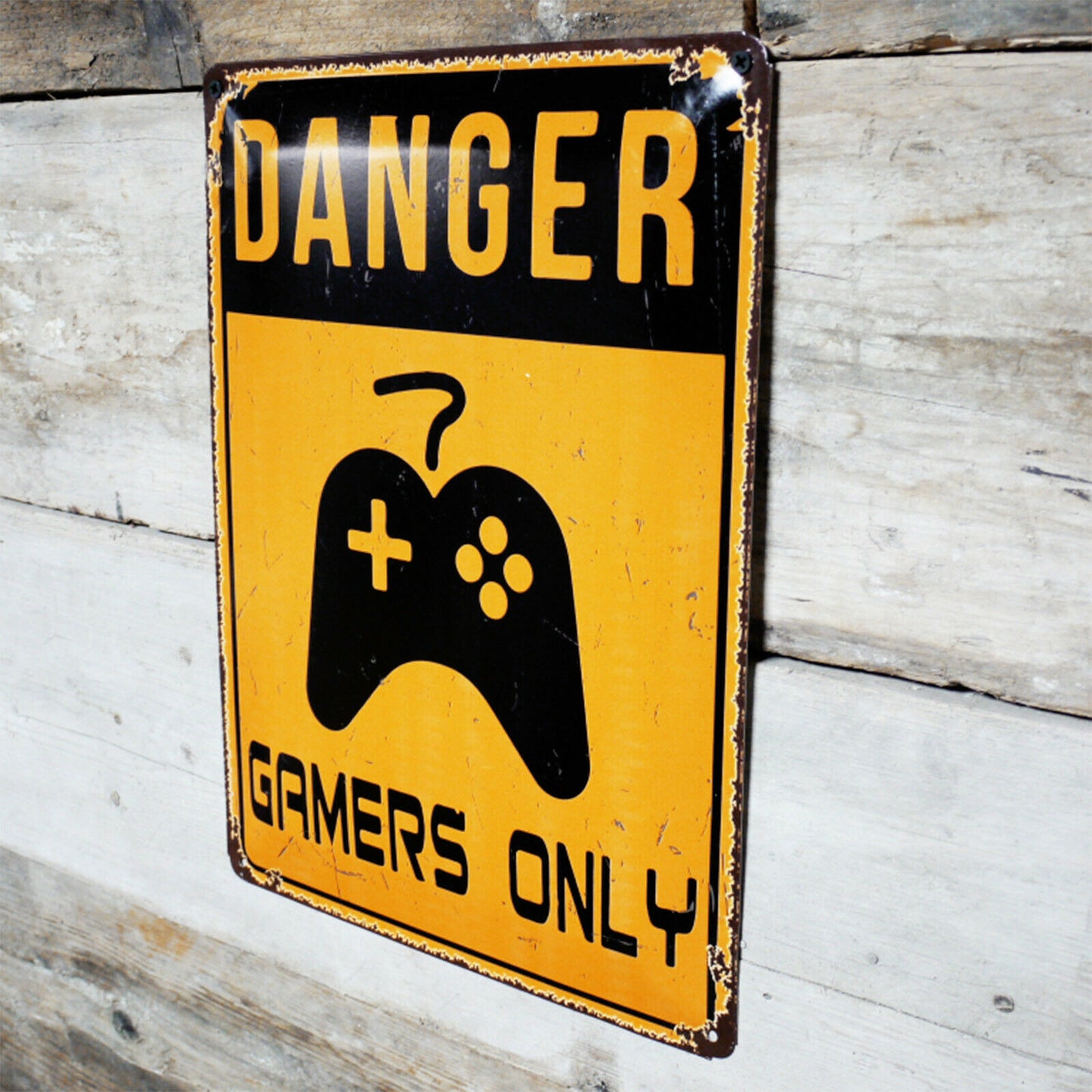 40cm 'Danger Gamers Only' Metal Wall Sign