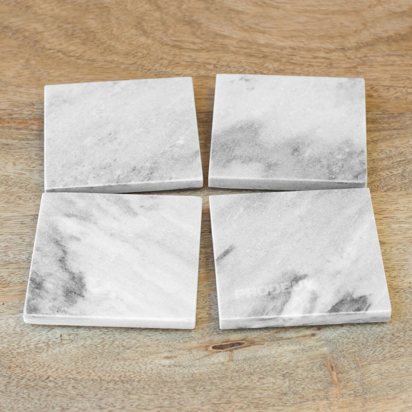 Set of 4 Square Grey Marble Coasters