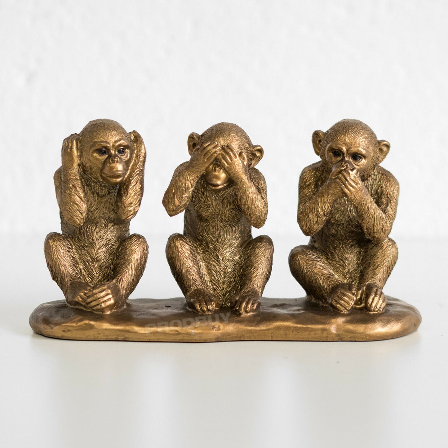 Bronze 3 Wise Monkeys Ornament See Speak Hear No Evil