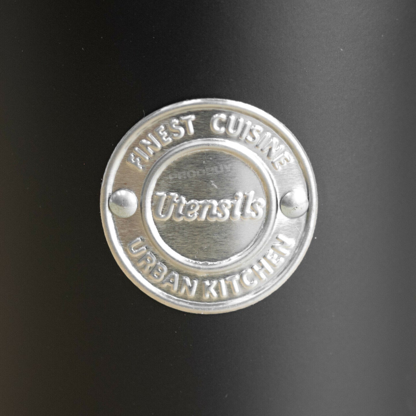 Black Metal Kitchen Utensil Storage Pot