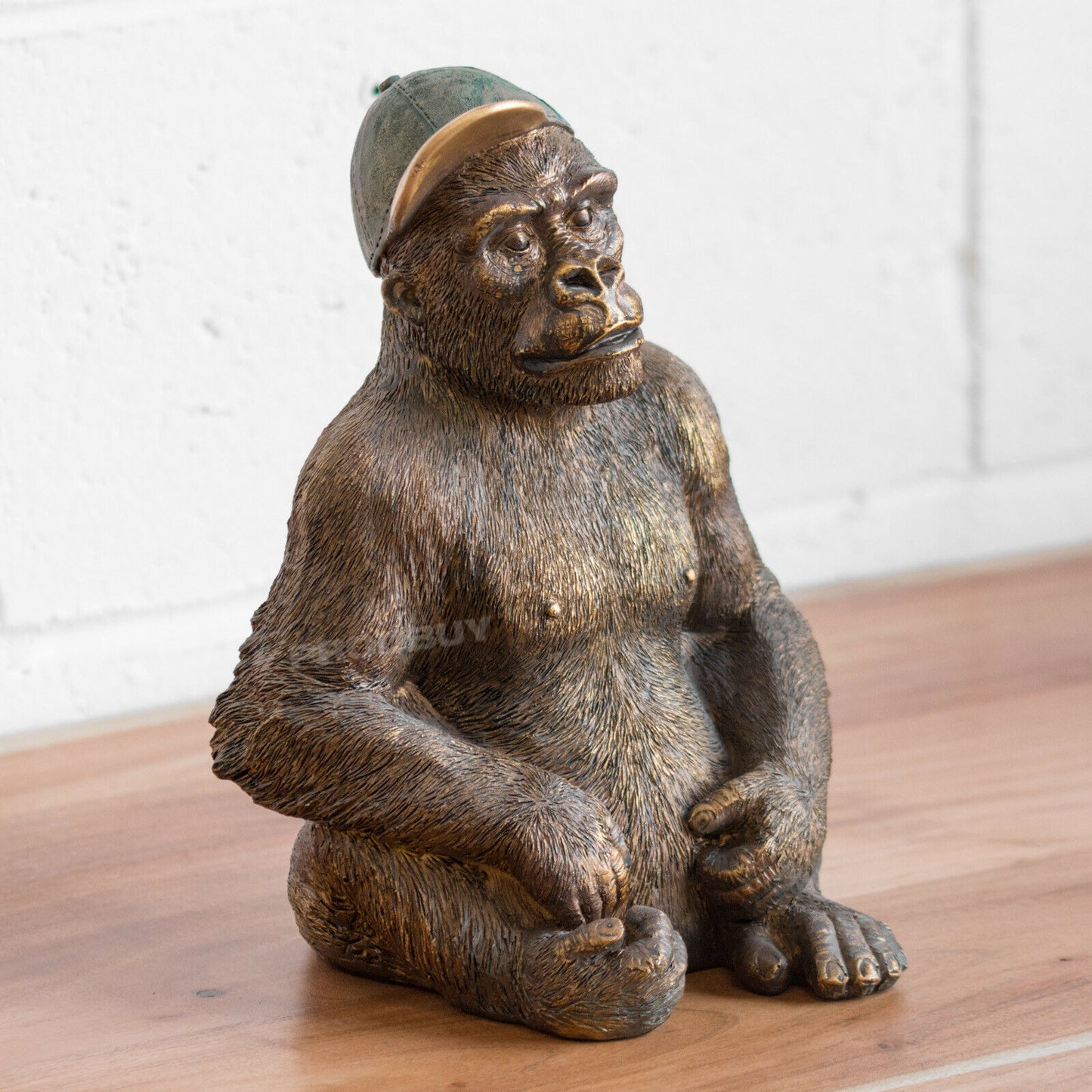 Sitting Gorilla with Baseball Cap Ornament