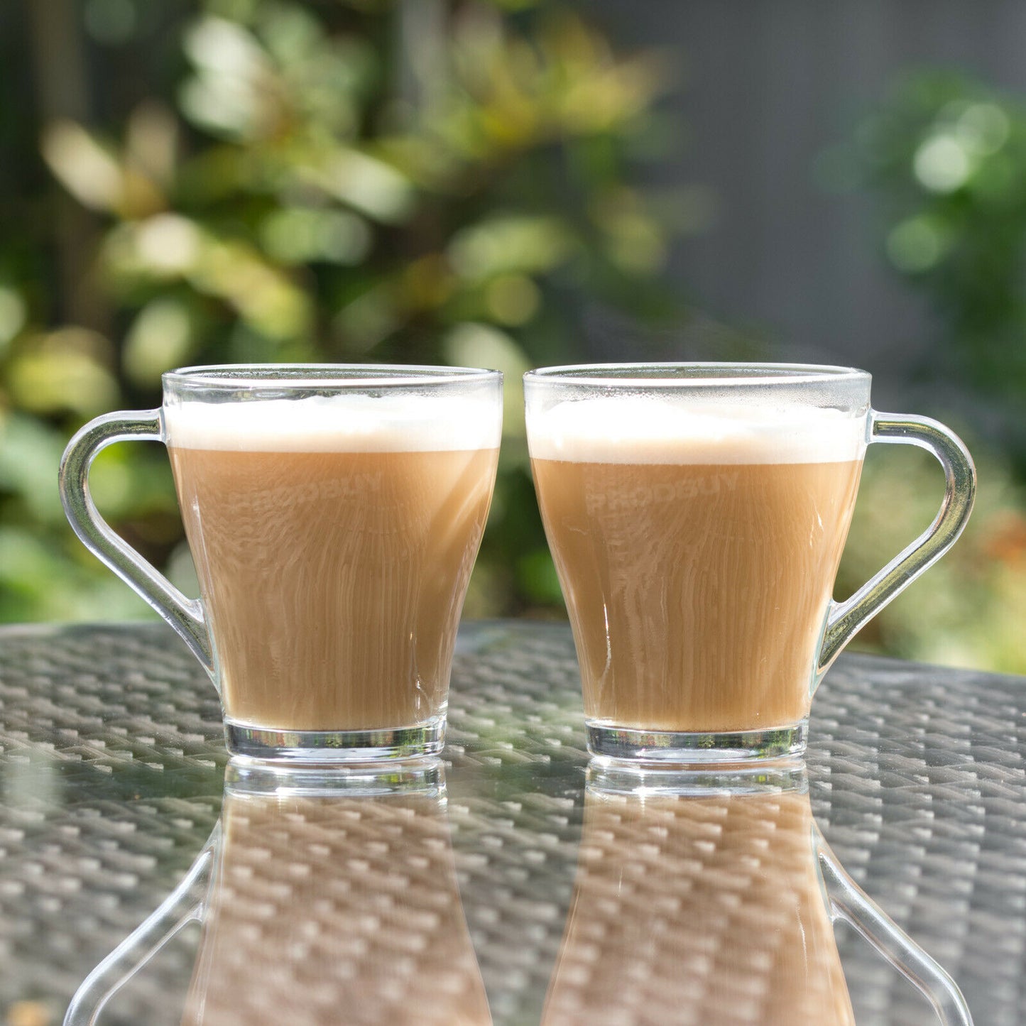Set of 4 Small Clear Glass Tea Mugs
