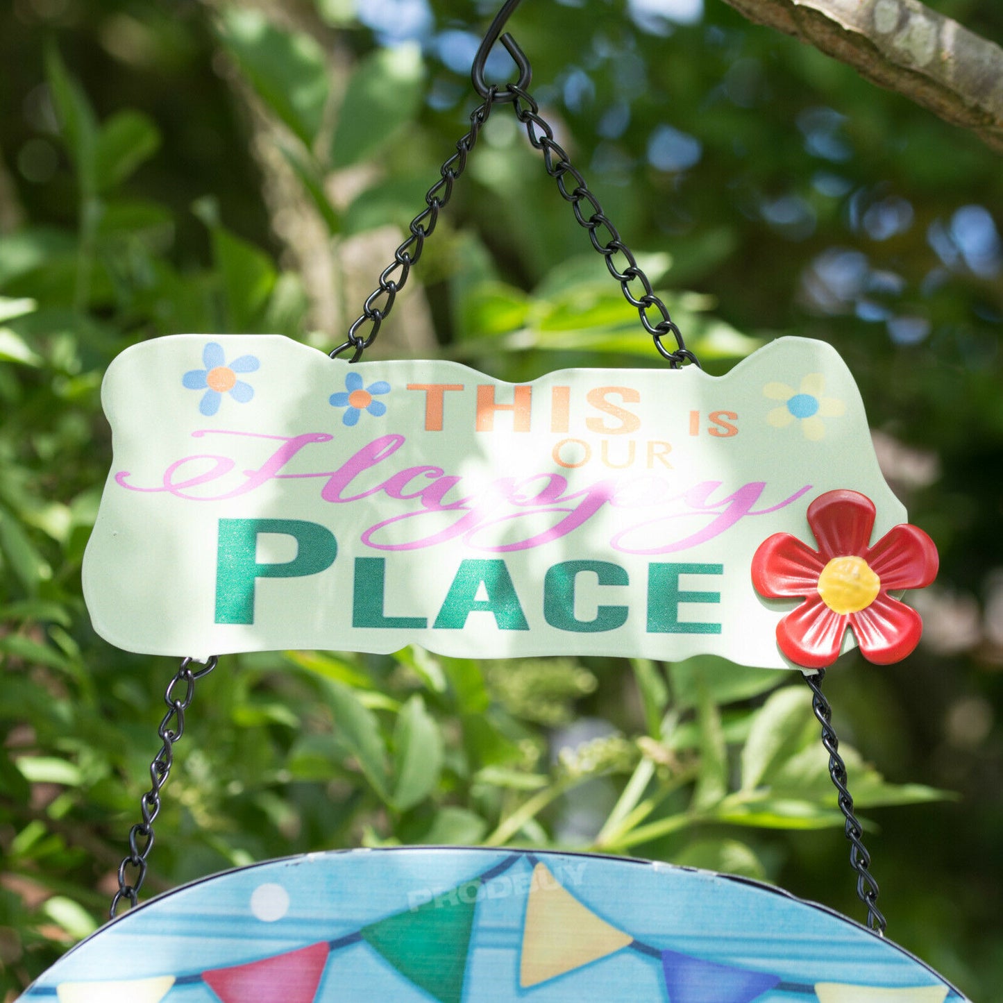 Happy Place Tree Hanging Caravan Bird House Garden Decoration