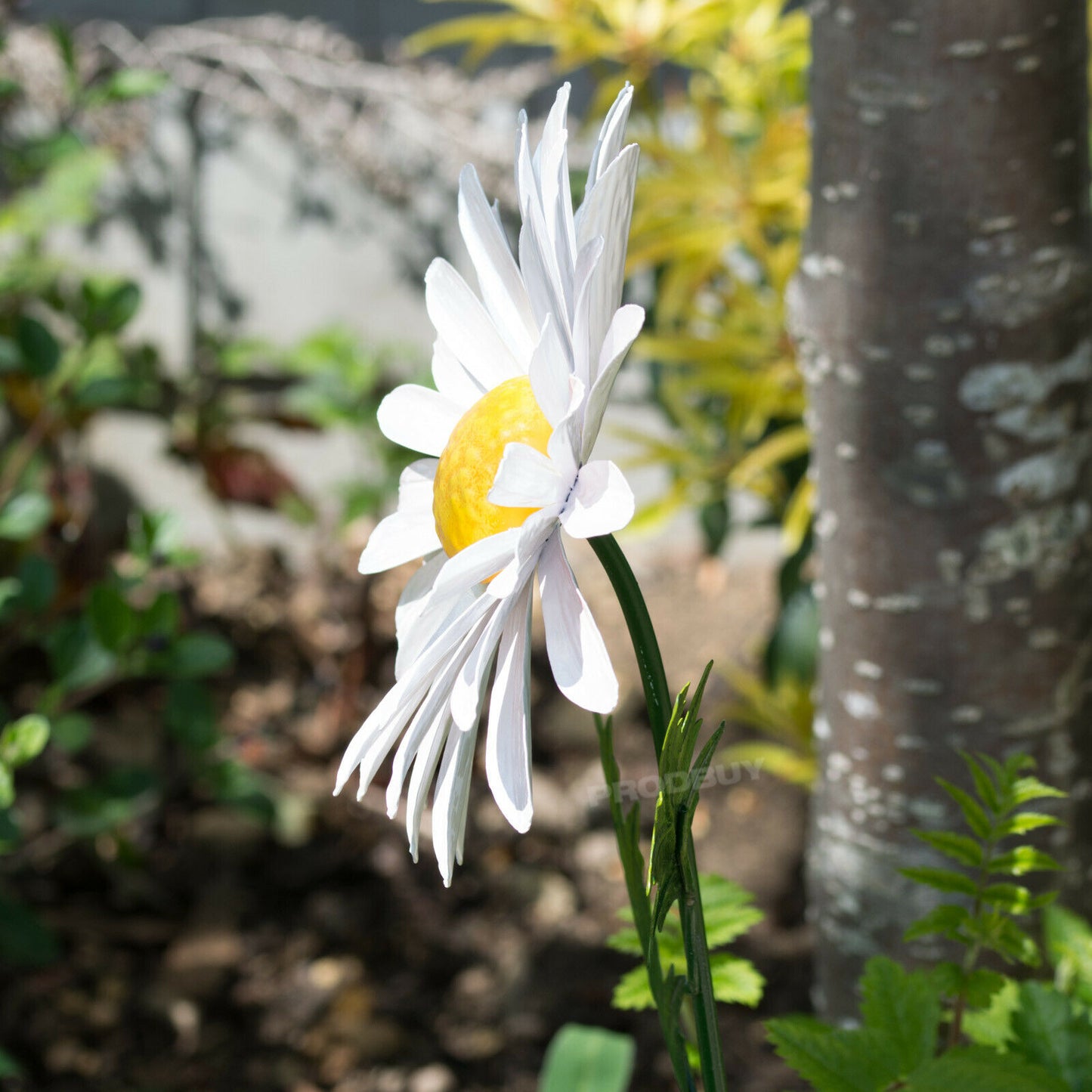 Large 85cm White Daisy Garden Stake Ornament