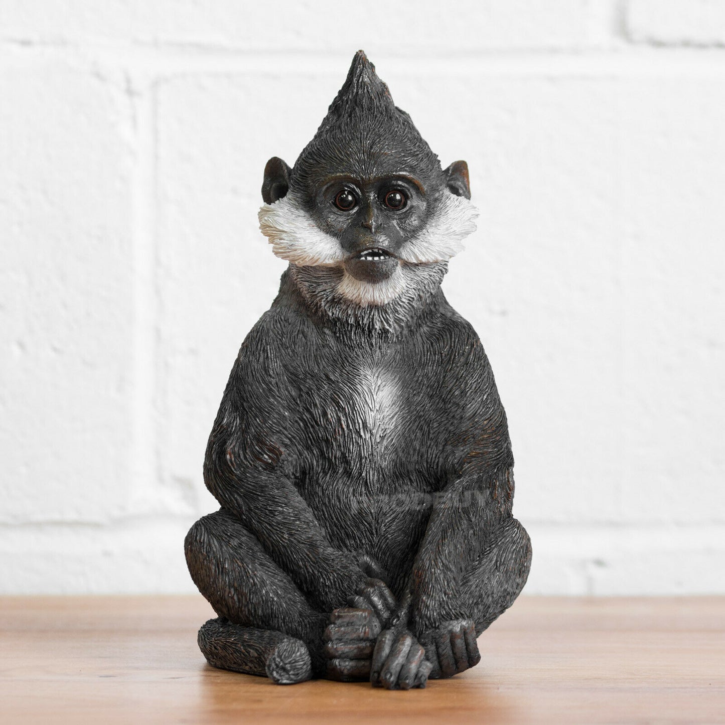 10" Large Black Bearded Monkey Ornament