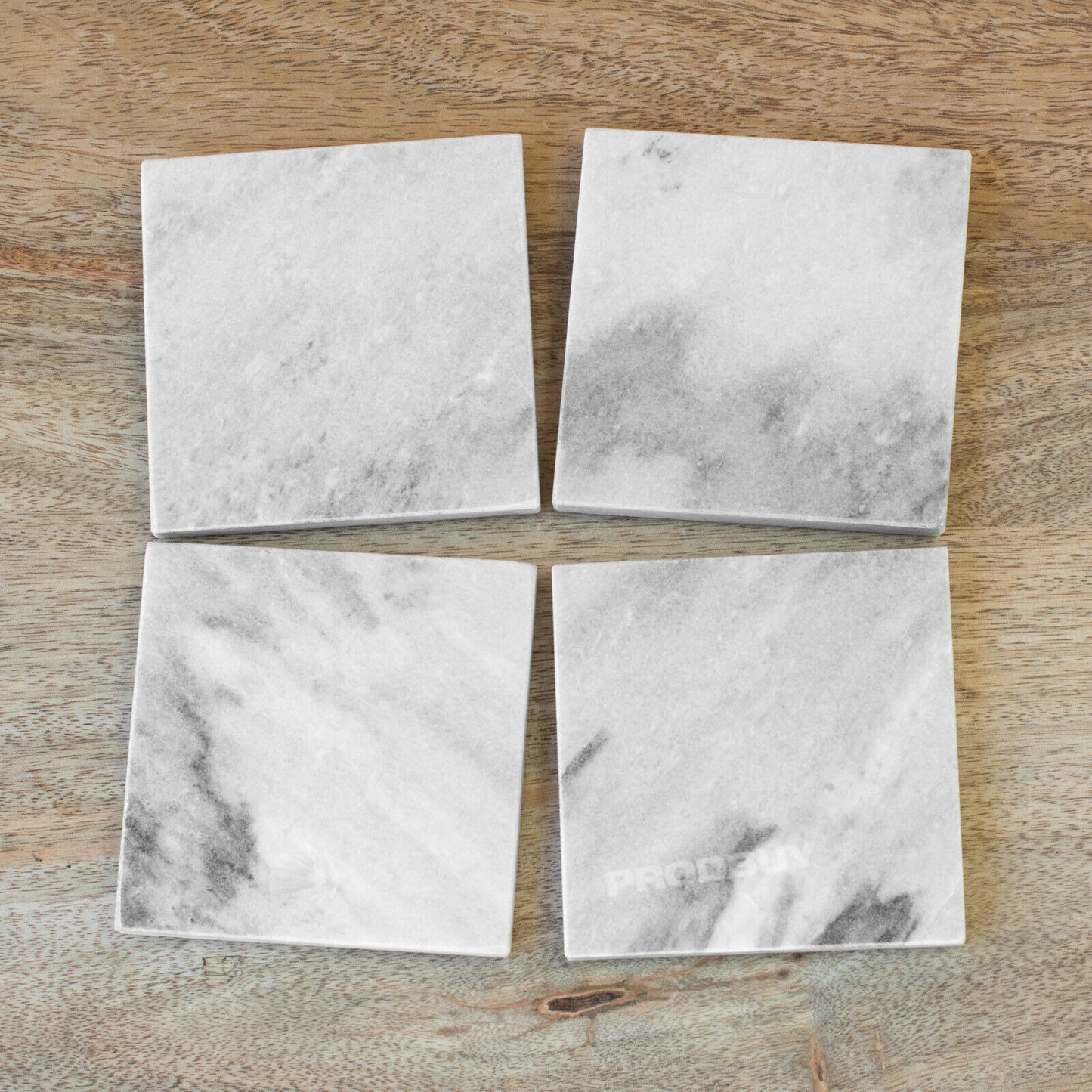 Set of 4 Square Grey Marble Coasters