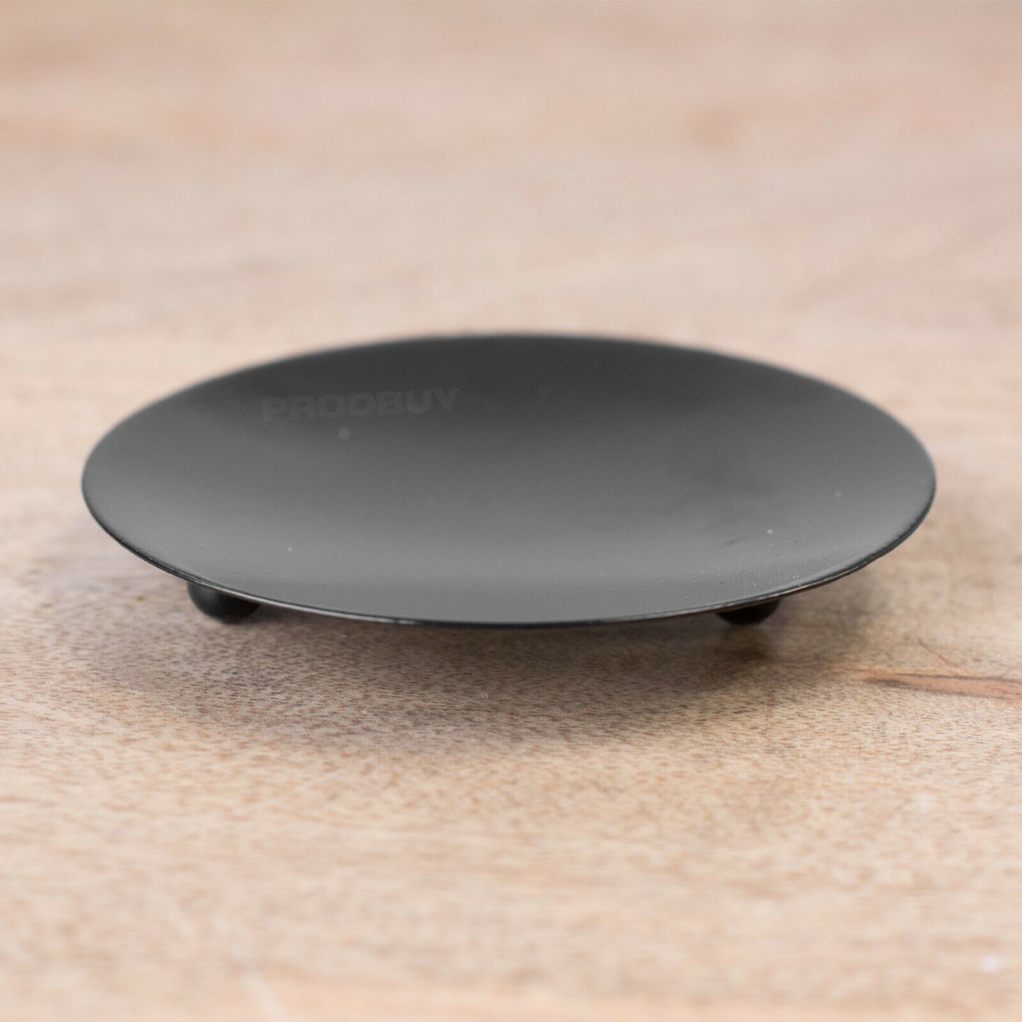 Small Black Metal Pillar Candle Holder Plate
