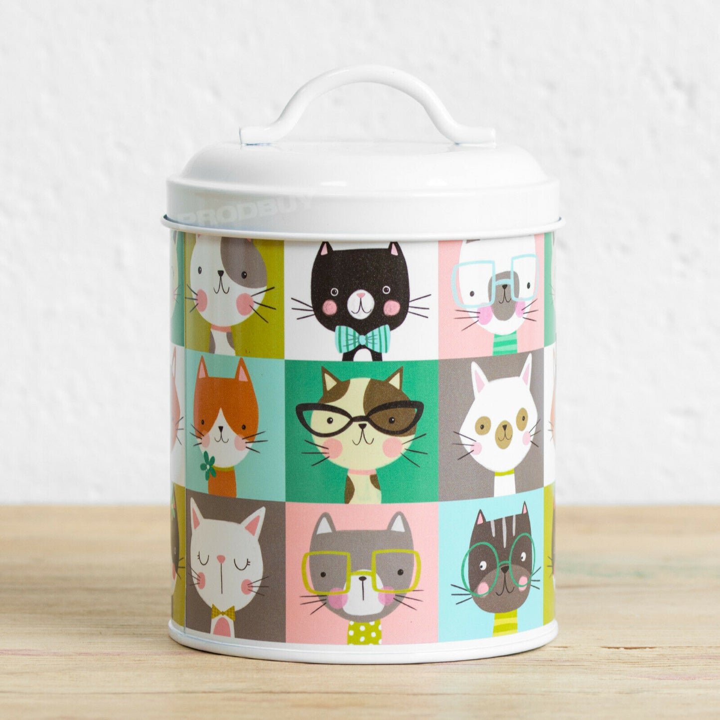 Cat Pawtraits 1L Treat Biscuit Storage Tin