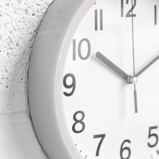Grey 22cm Modern Plastic Wall Clock