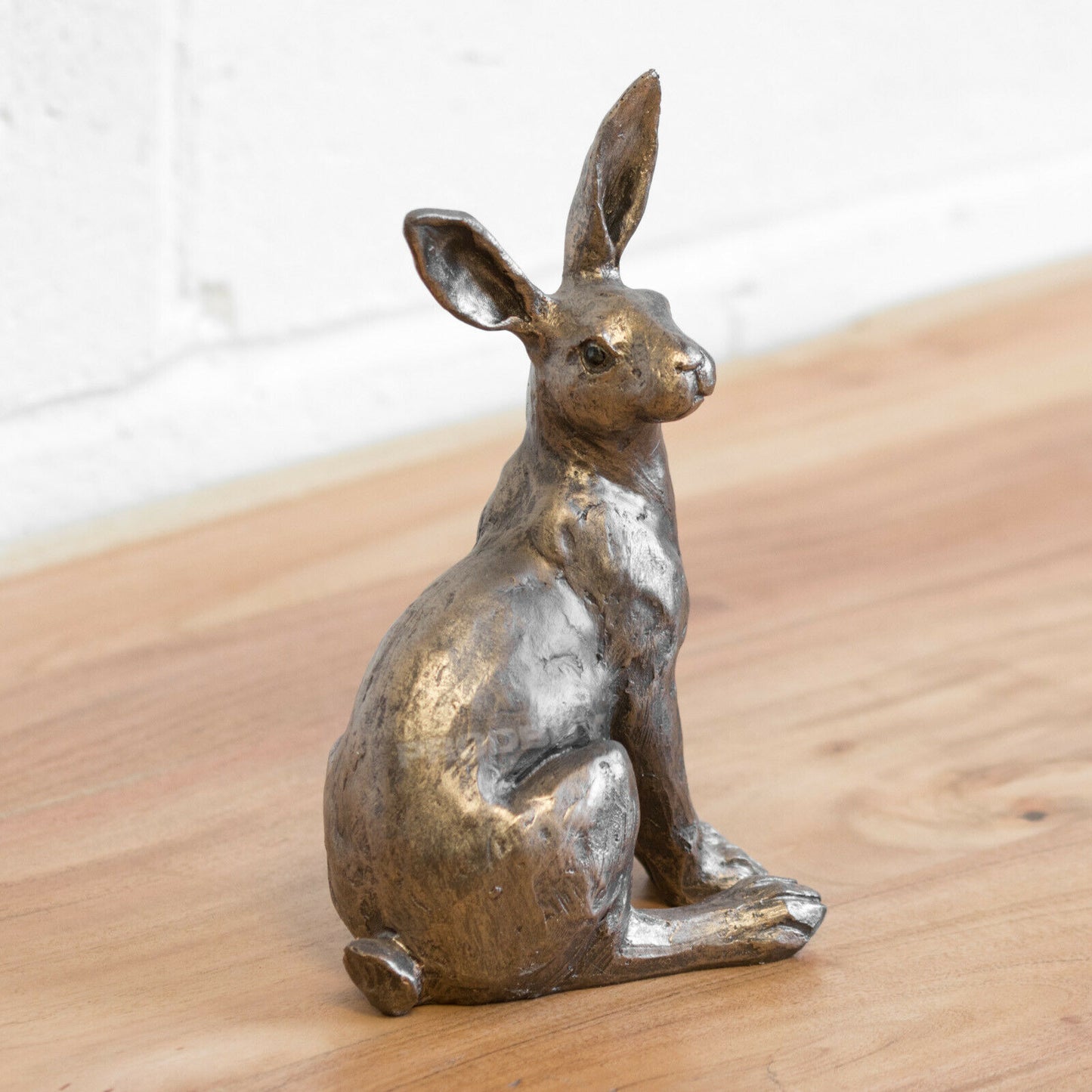 Small 22cm Hare Bronze Resin Decorative Ornament