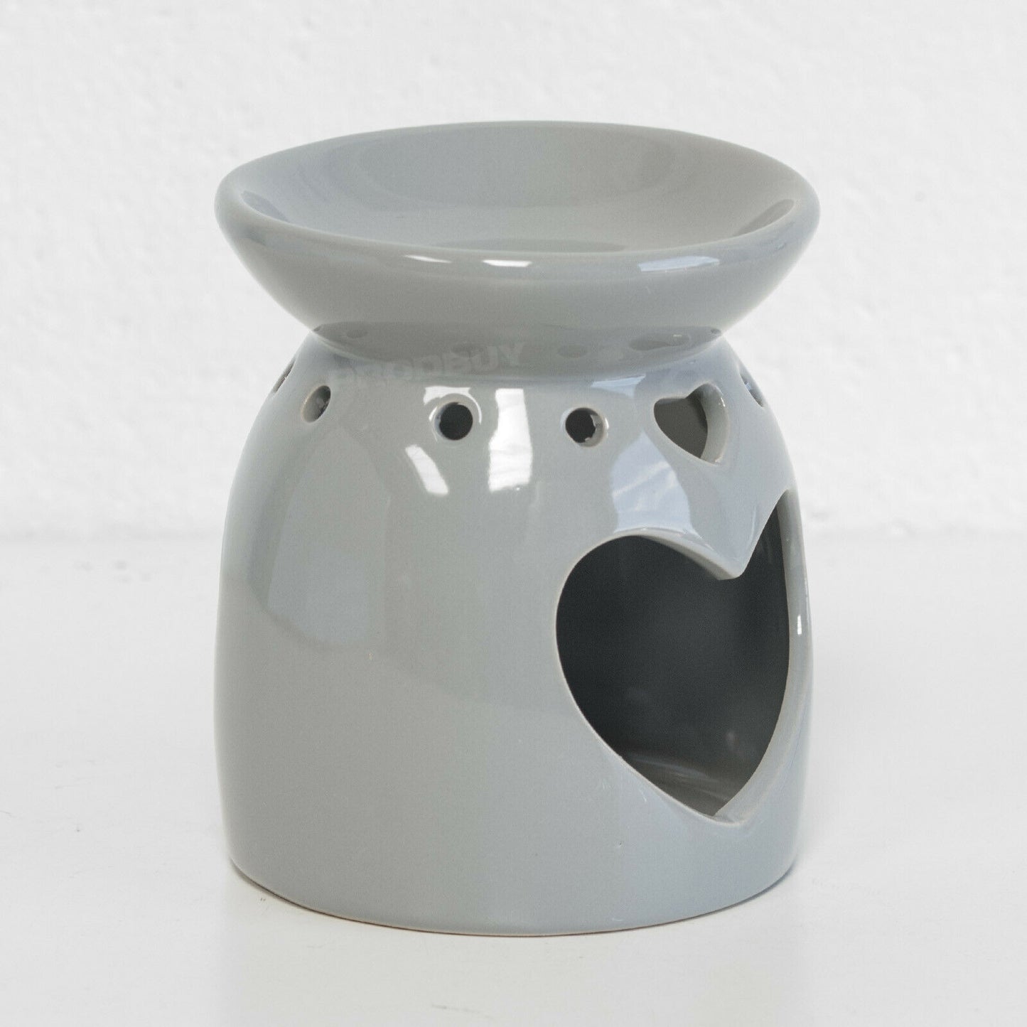 Grey Heart Tealight Candle Holder Oil Burner
