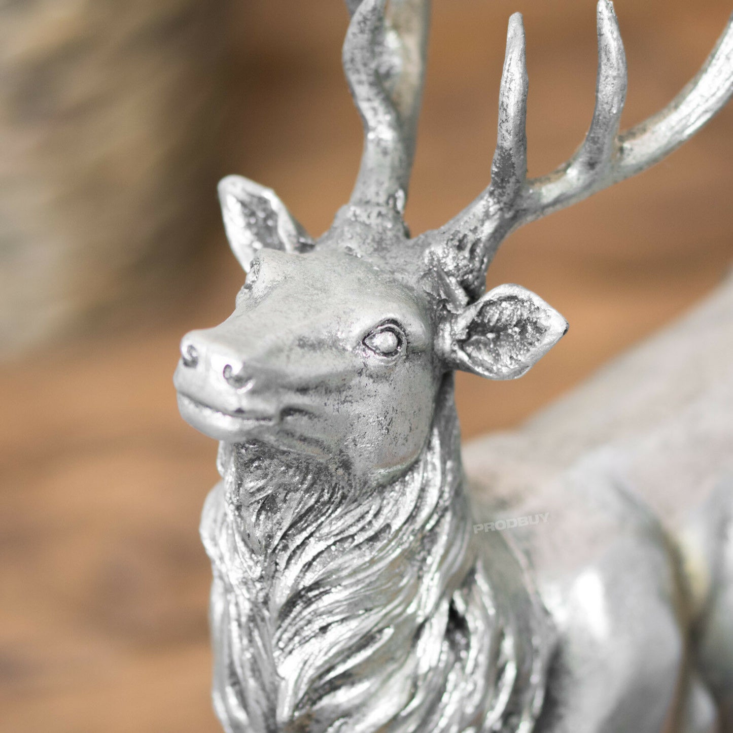 Large 39cm Silver Deer Stag Reindeer Ornament