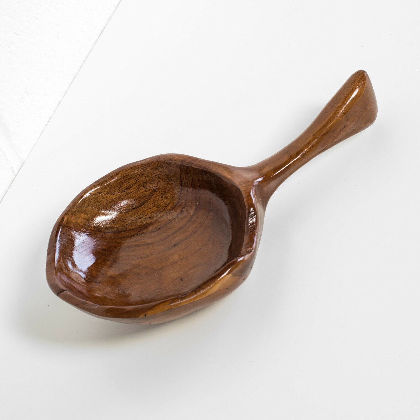 Small Teak Wooden Fruit Bowl with Handle
