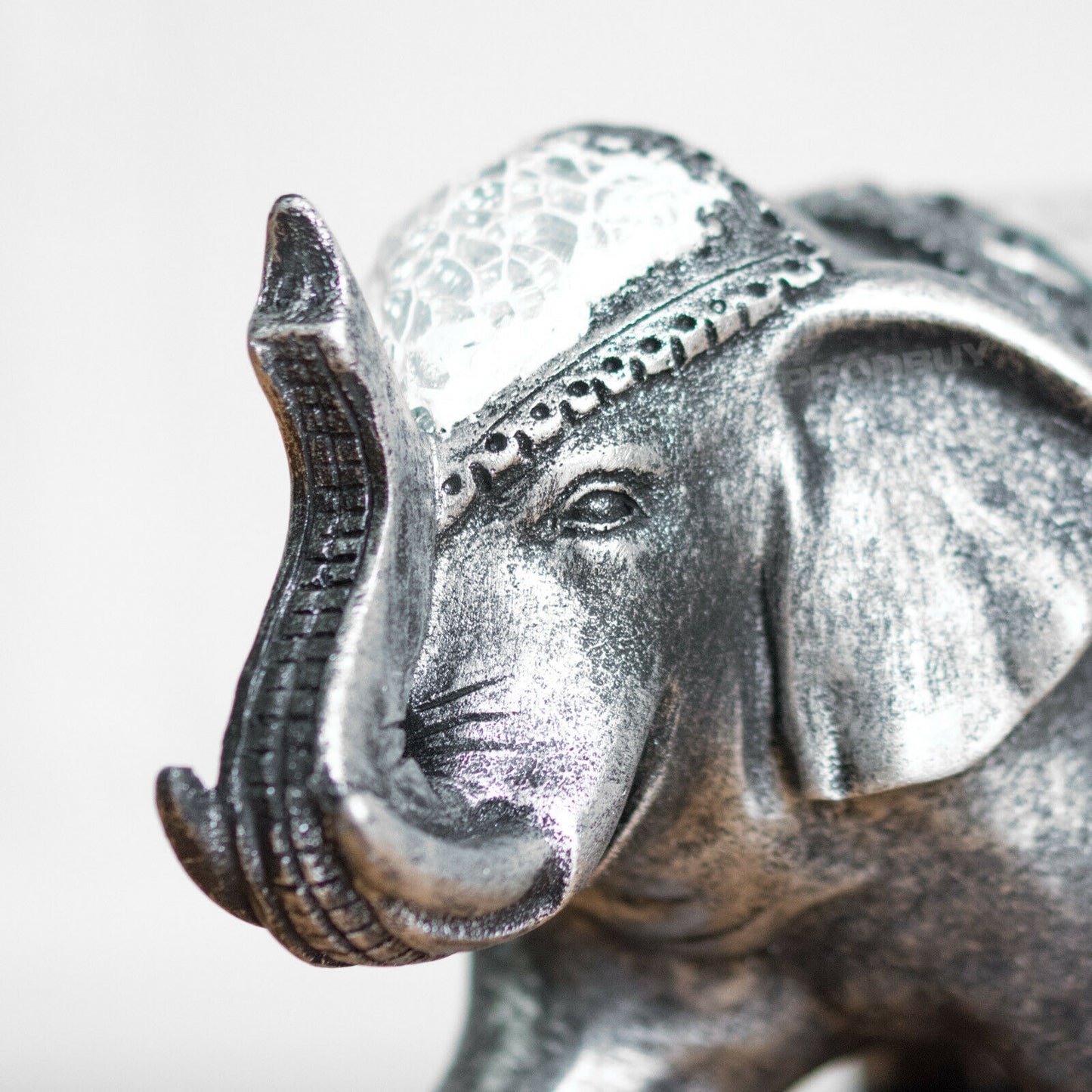 Mosaic Silver Elephant Ornament Small 11cm
