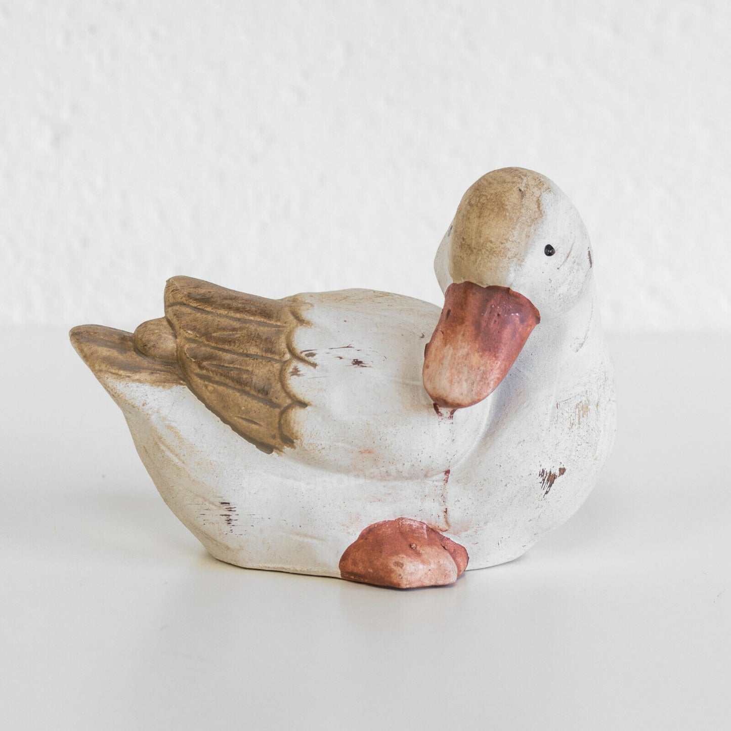 Cute Duck Small Brown & White Ceramic 14cm