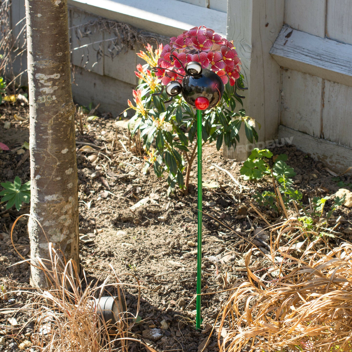 Tall Metal Ladybird Garden Stake Ornament