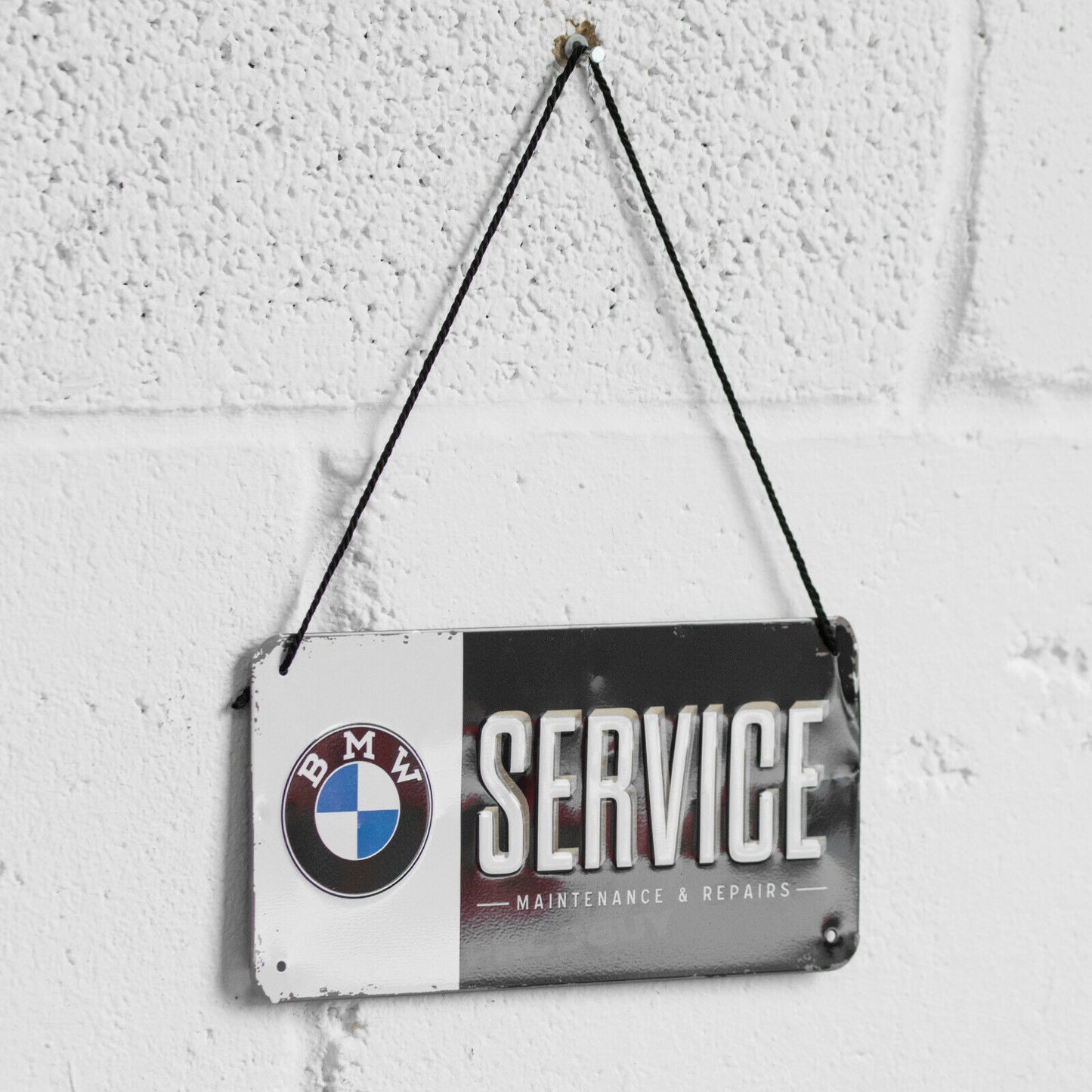 'BMW Service' 20cm Hanging Metal Wall Sign