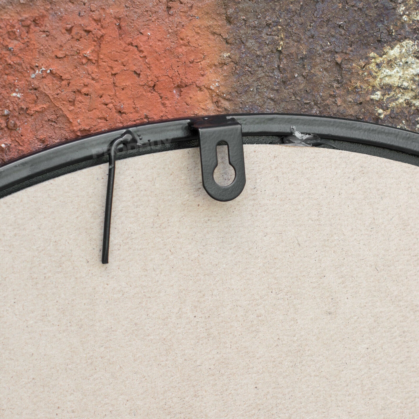 Stags & Tree Round 50cm Black Metal Garden Mirror