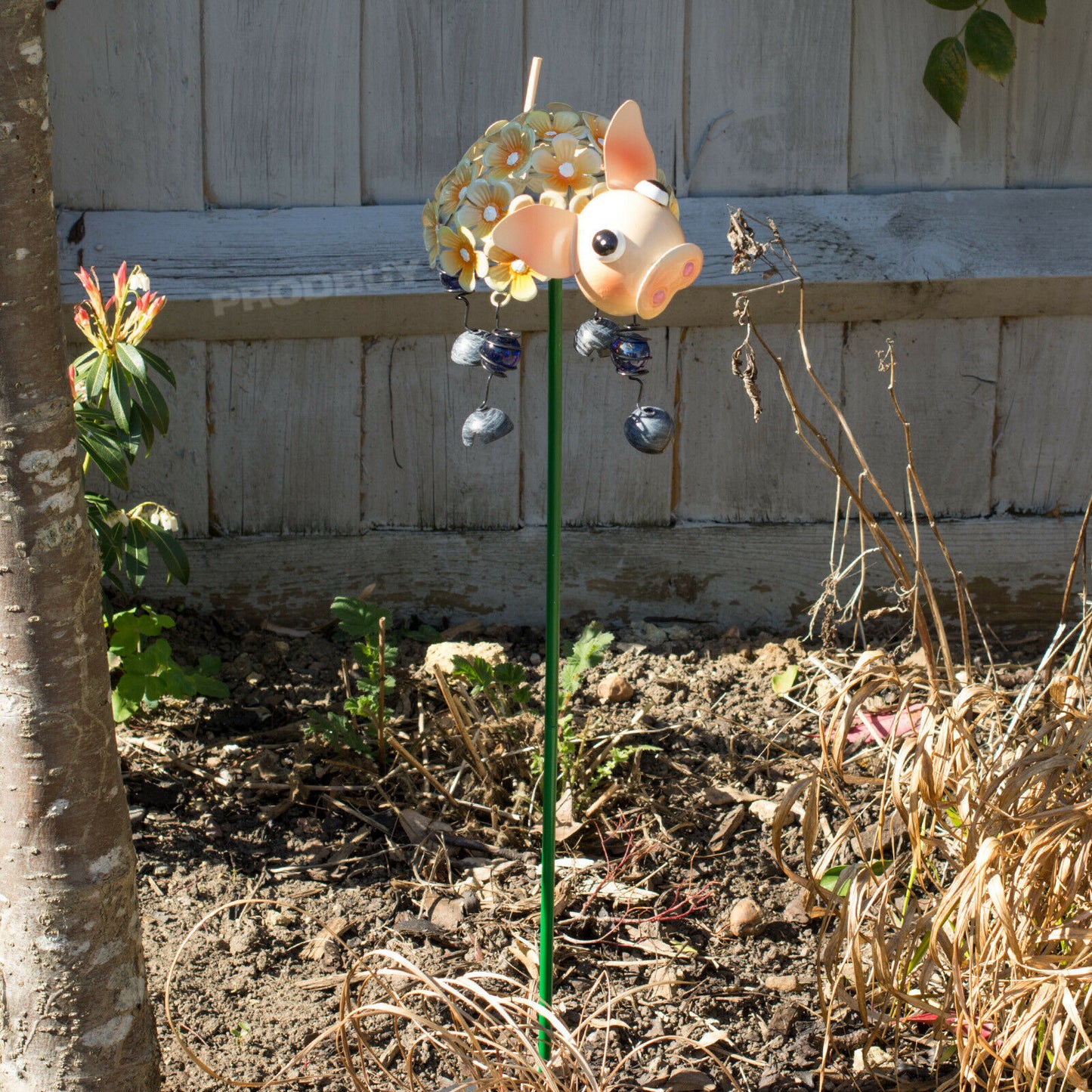 Tall Metal Pig Garden Stake Ornament