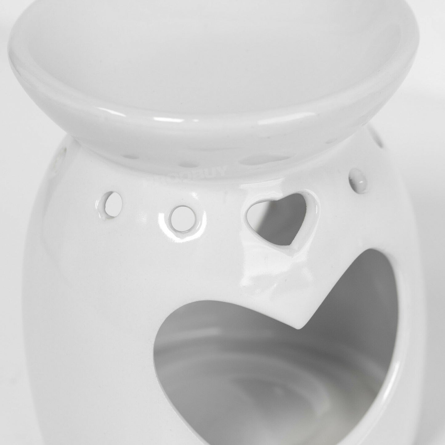 White Heart Tealight Candle Holder Wax Melt Burner