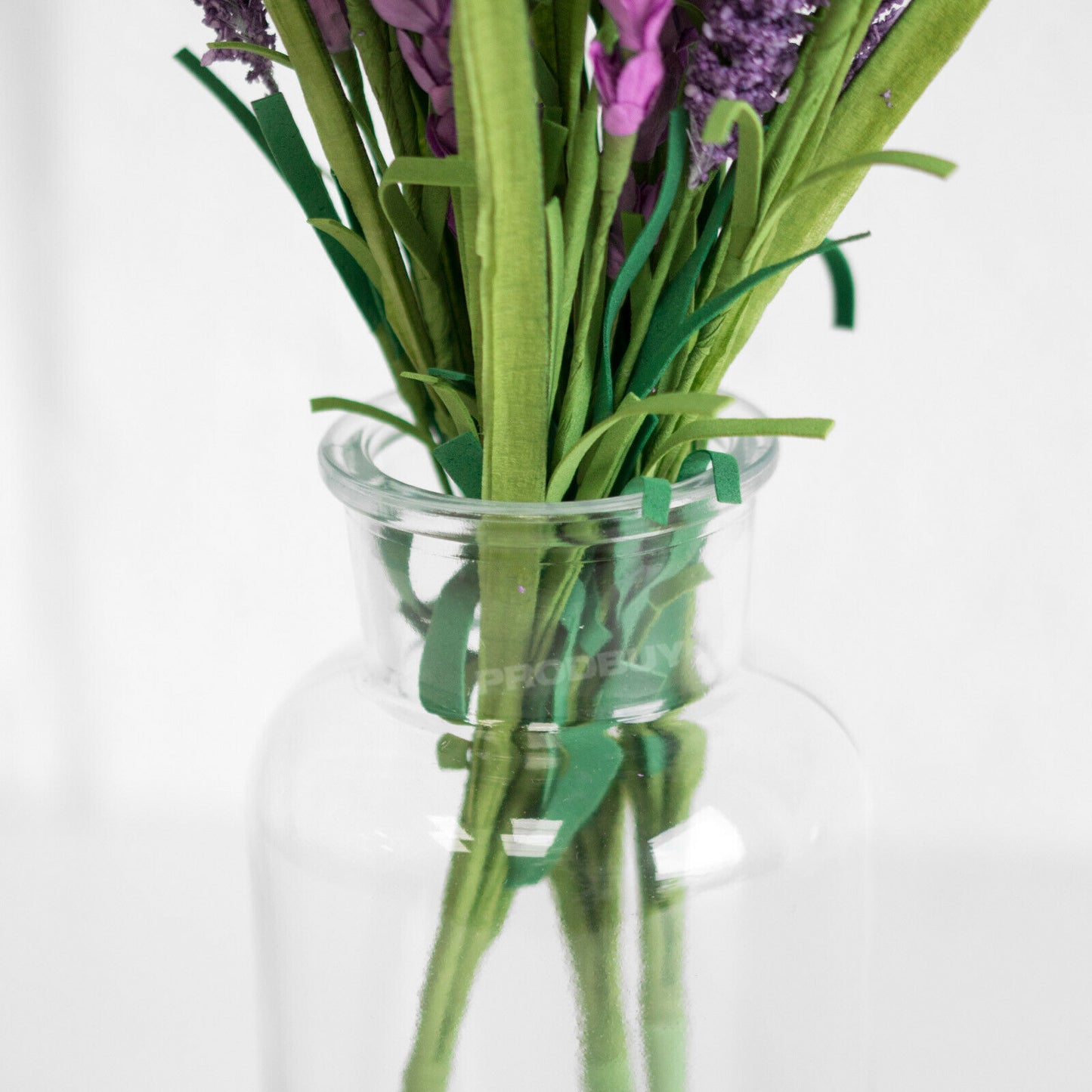 Artificial Lavender Flowers In Glass Vase