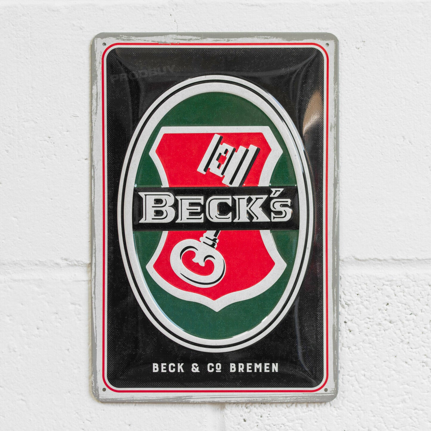 Beck's Beer Key Logo 30cm Metal Wall Sign