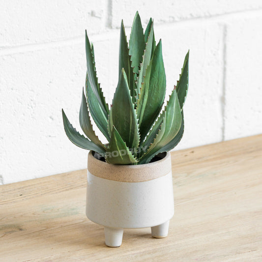 Artificial Aloe Vera House Plant In Ceramic Pot