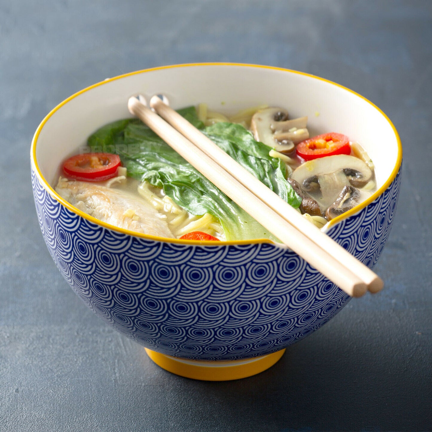 Noodle Bowl With Chopsticks Ceramic Soup Rice Serving