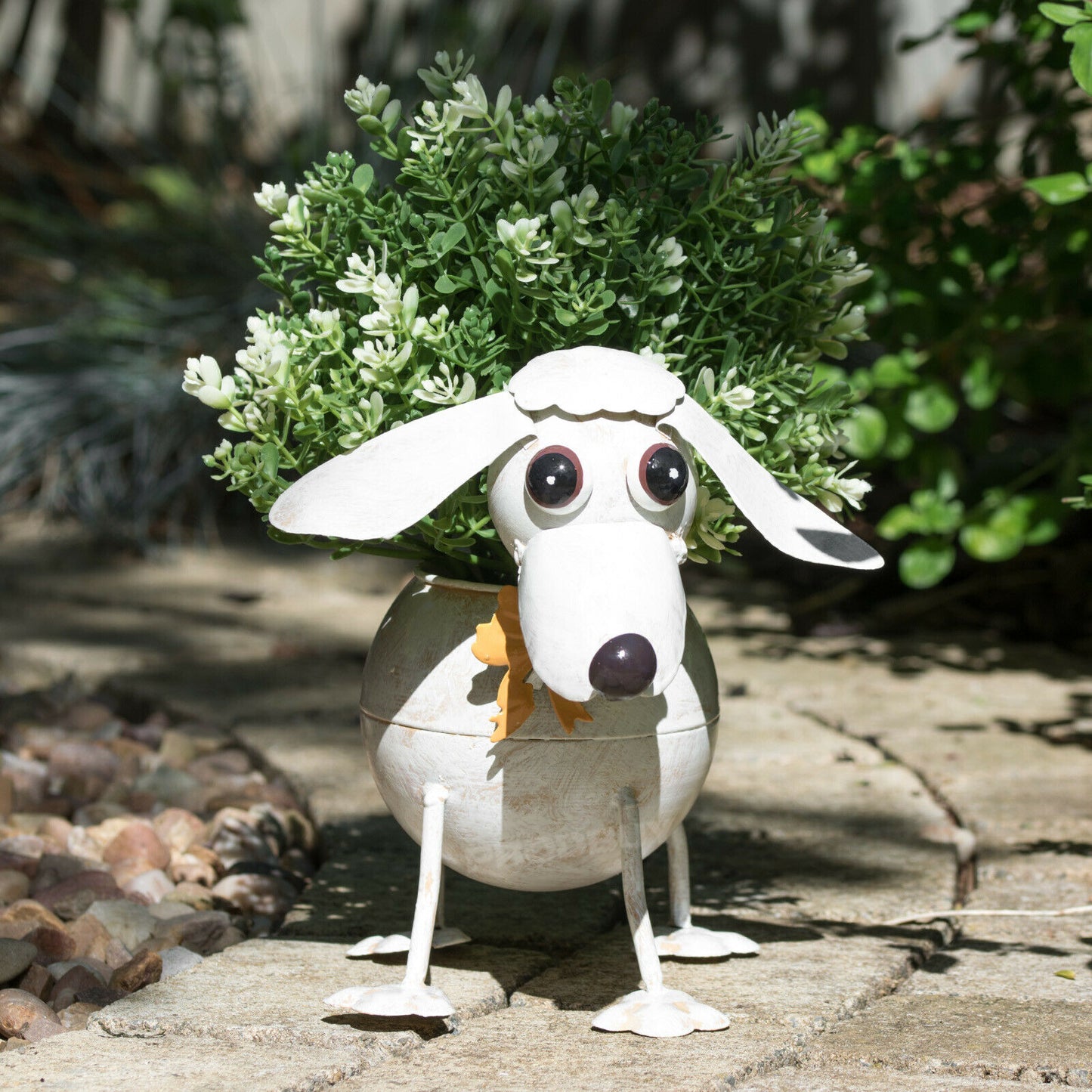 Nodding Poodle Metal Dog Planter