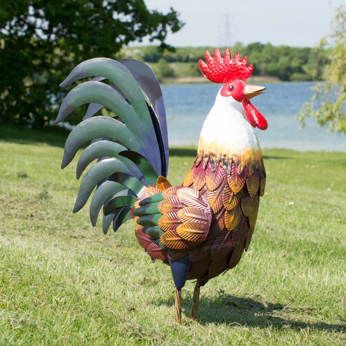 Farmyard Metal Rooster Garden Ornament