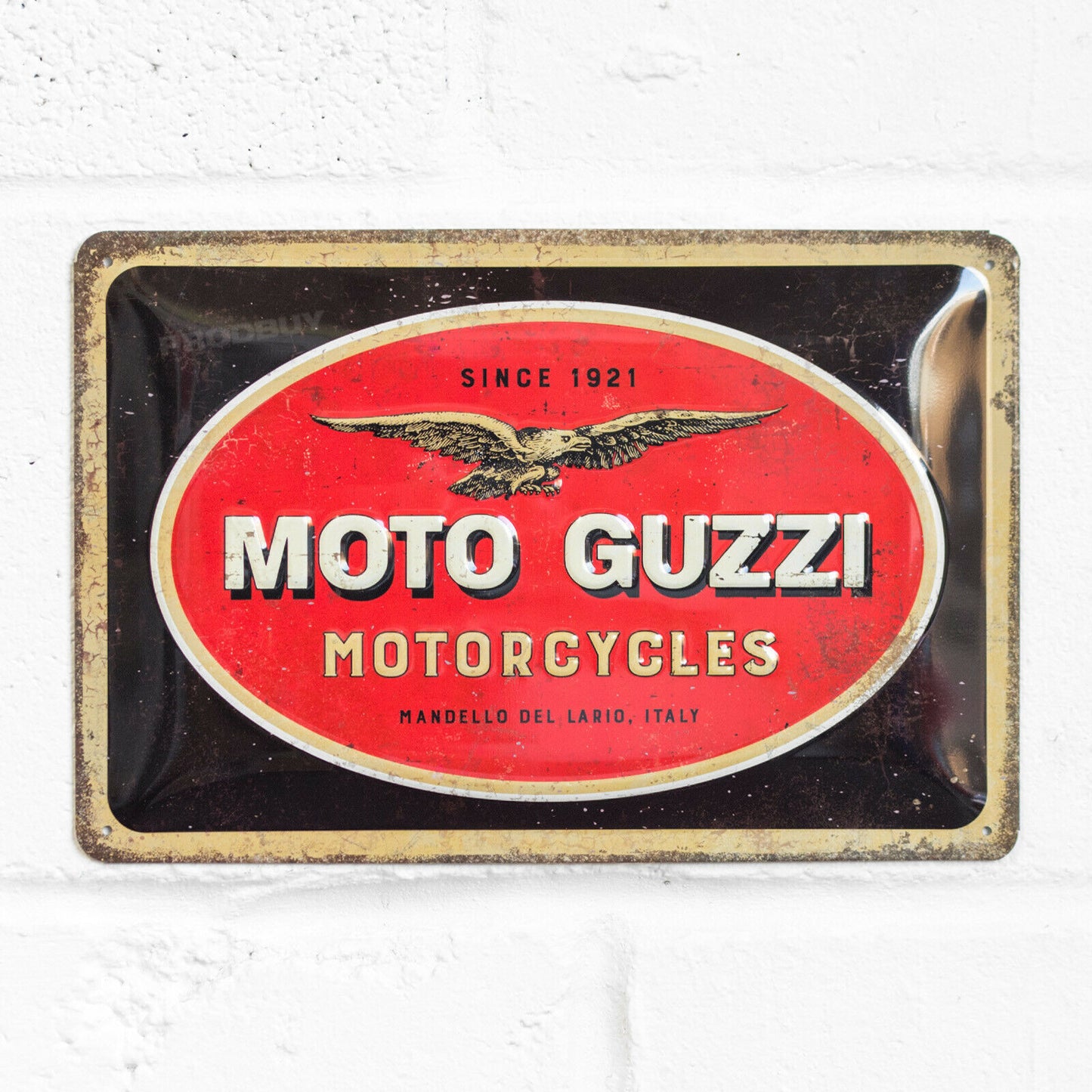 'Moto Guzzi Motorcycles' 30cm Metal Wall Sign
