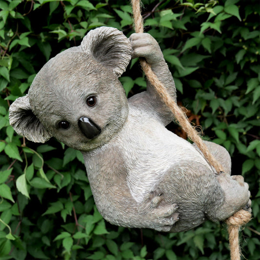 Koala Swinging On Rope Garden Tree Hanging Ornament
