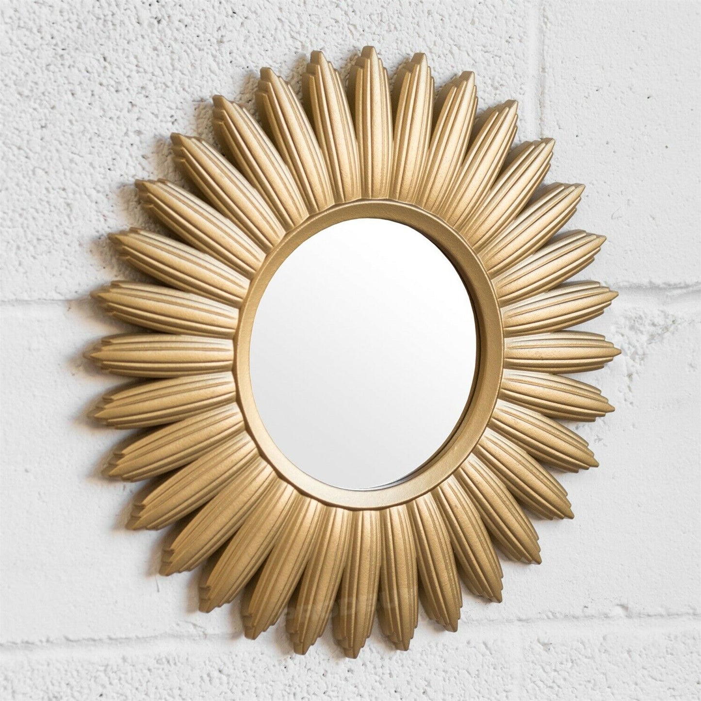 Gold Sunburst 40cm Round Small Round Wall Mirror