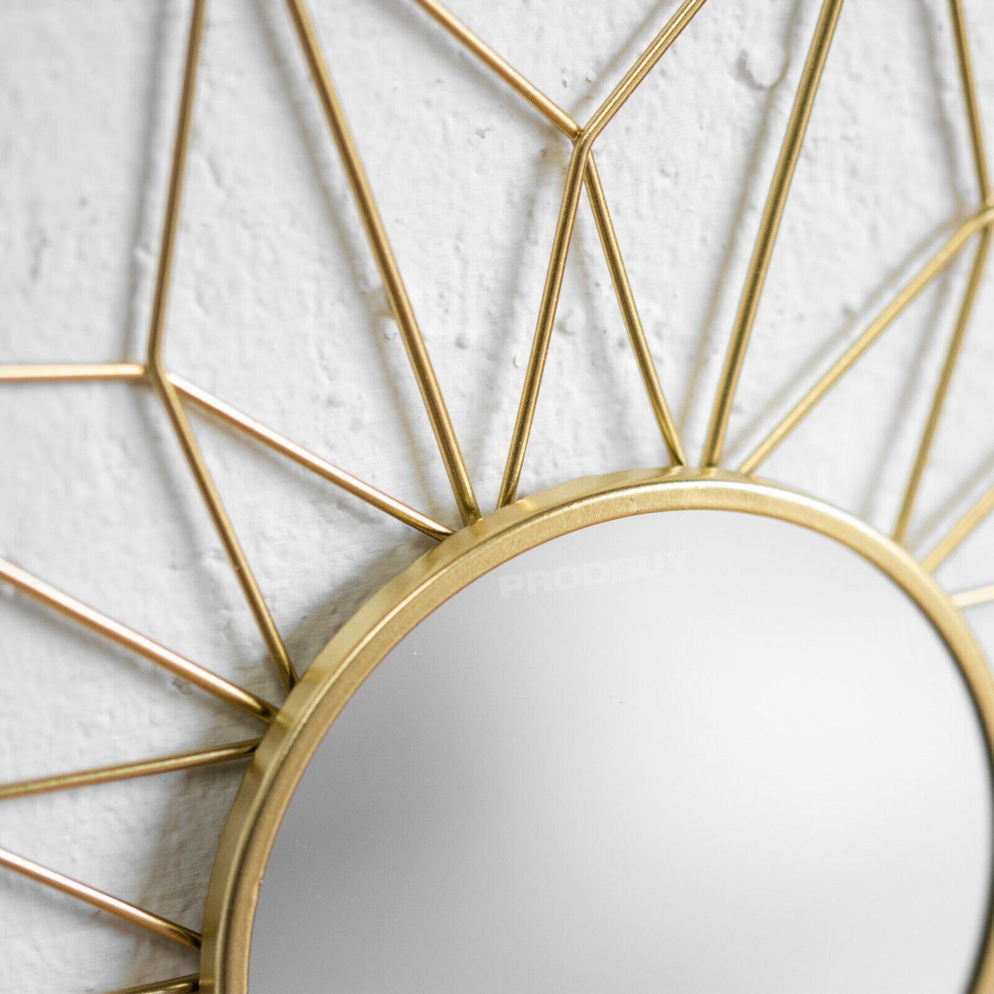 Set of 3 Small Gold Frame Glass Wall Mirrors