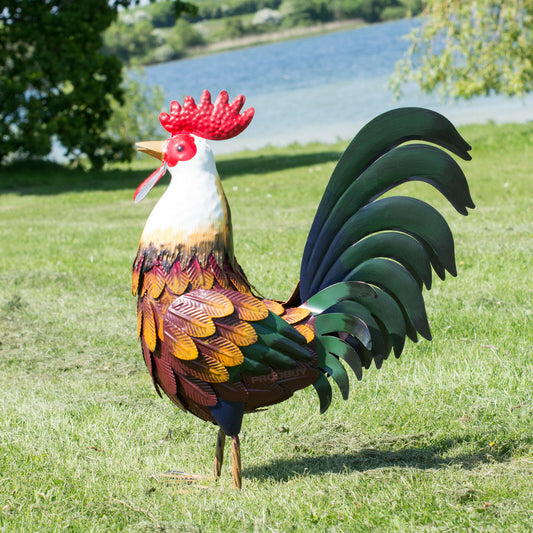 Farmyard Metal Rooster Garden Ornament