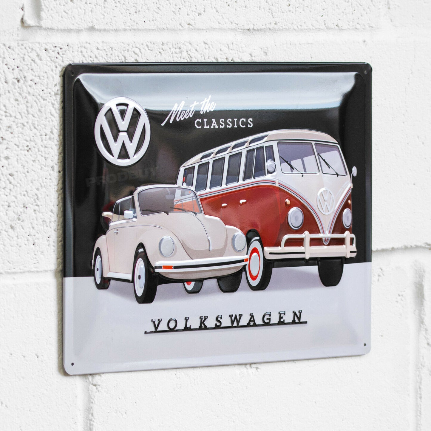 Volkswagen 'Meet The Classics' 40cm Metal Wall Sign
