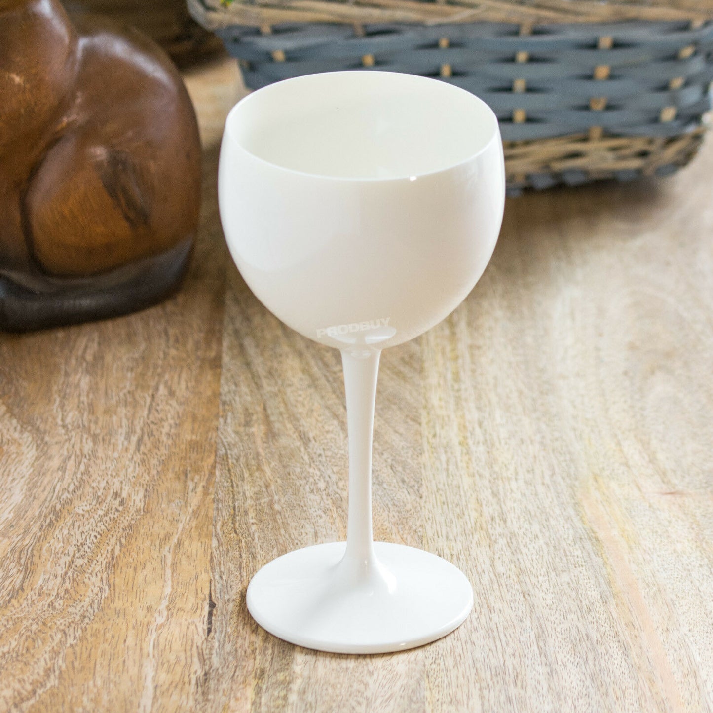 Set of 4 White Plastic Wine Glasses Gin Balloons