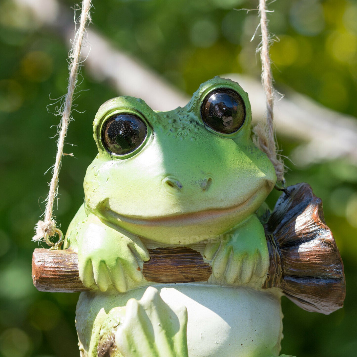 Hanging Frog Rope Swing Garden Ornament