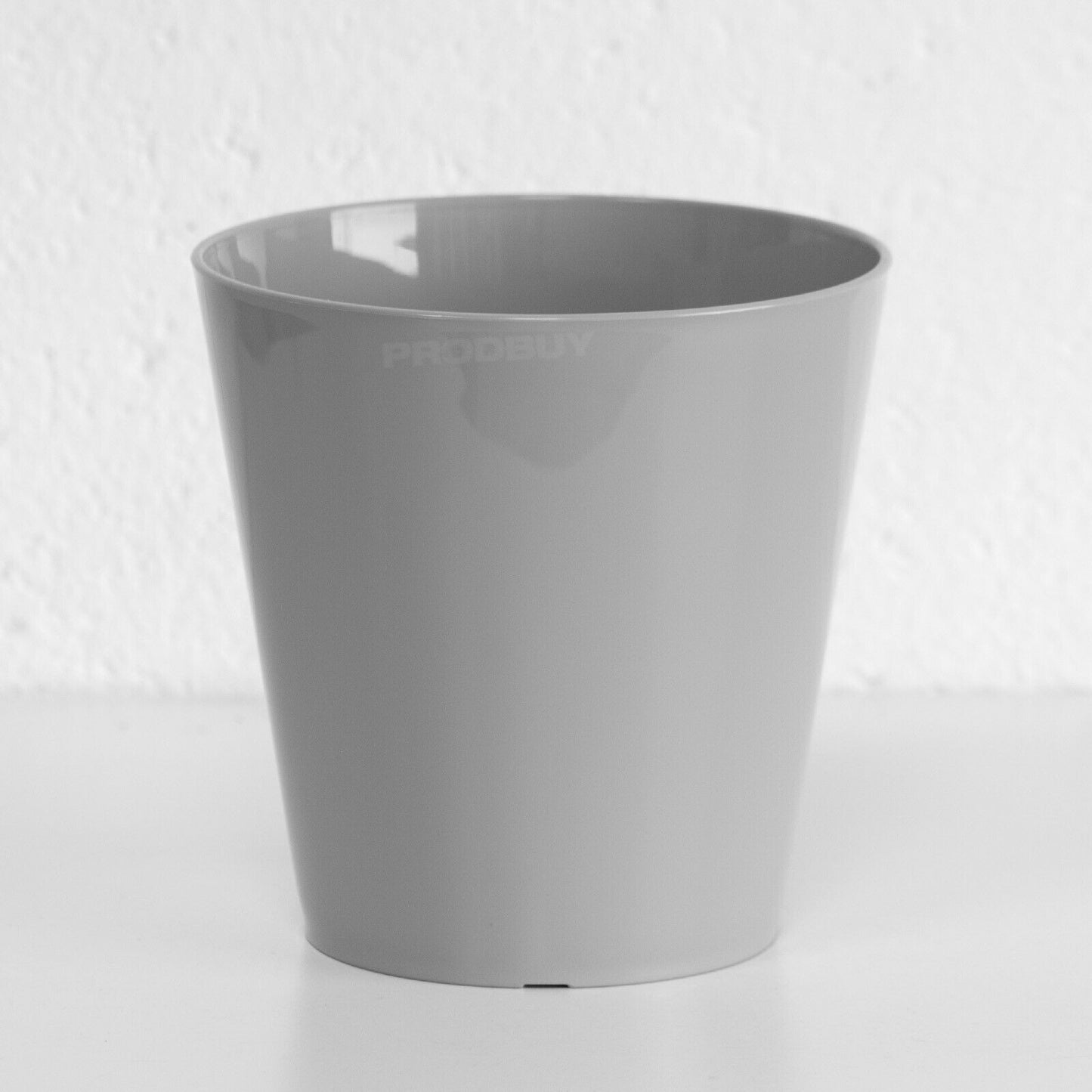 Set of 2 Small Grey Plastic Plant Pots 2 Litre
