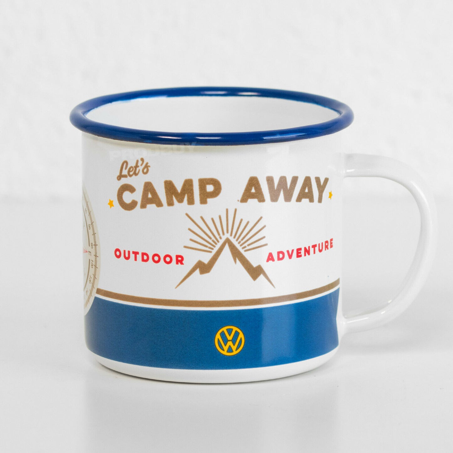 'Let's Camp Away' Enamel Coffee Mug