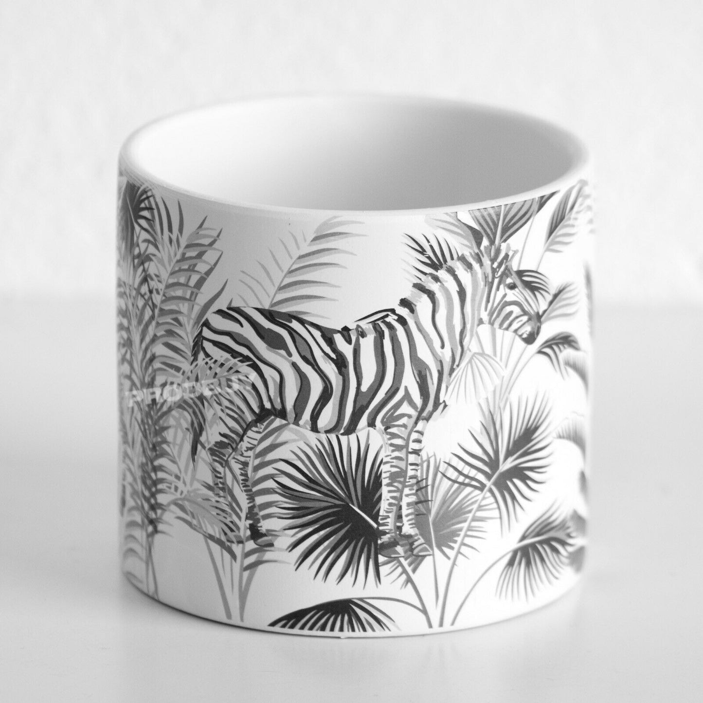 White Zebra Medium 13cm Plant Pot