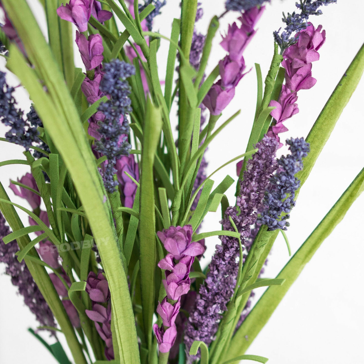 Artificial Lavender Flowers In Glass Vase