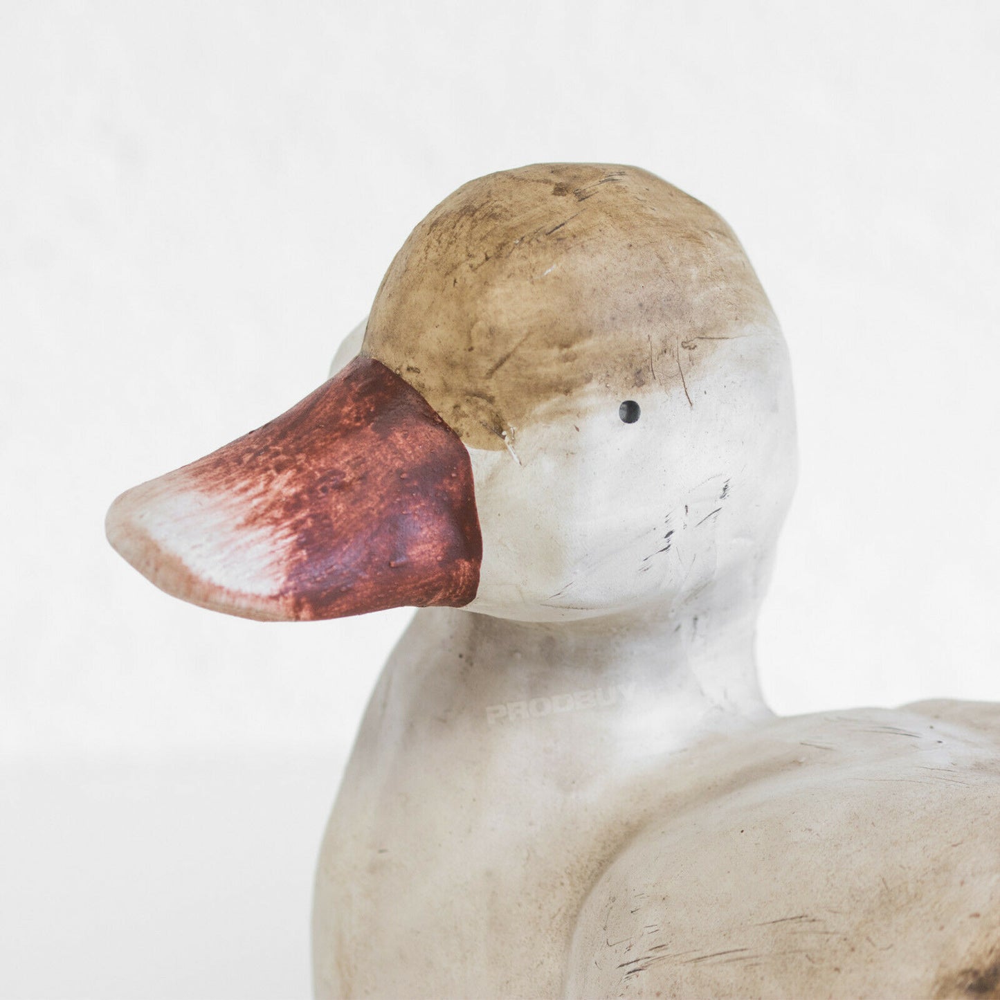 Cute Duck Ornament Brown & White Ceramic 20cm