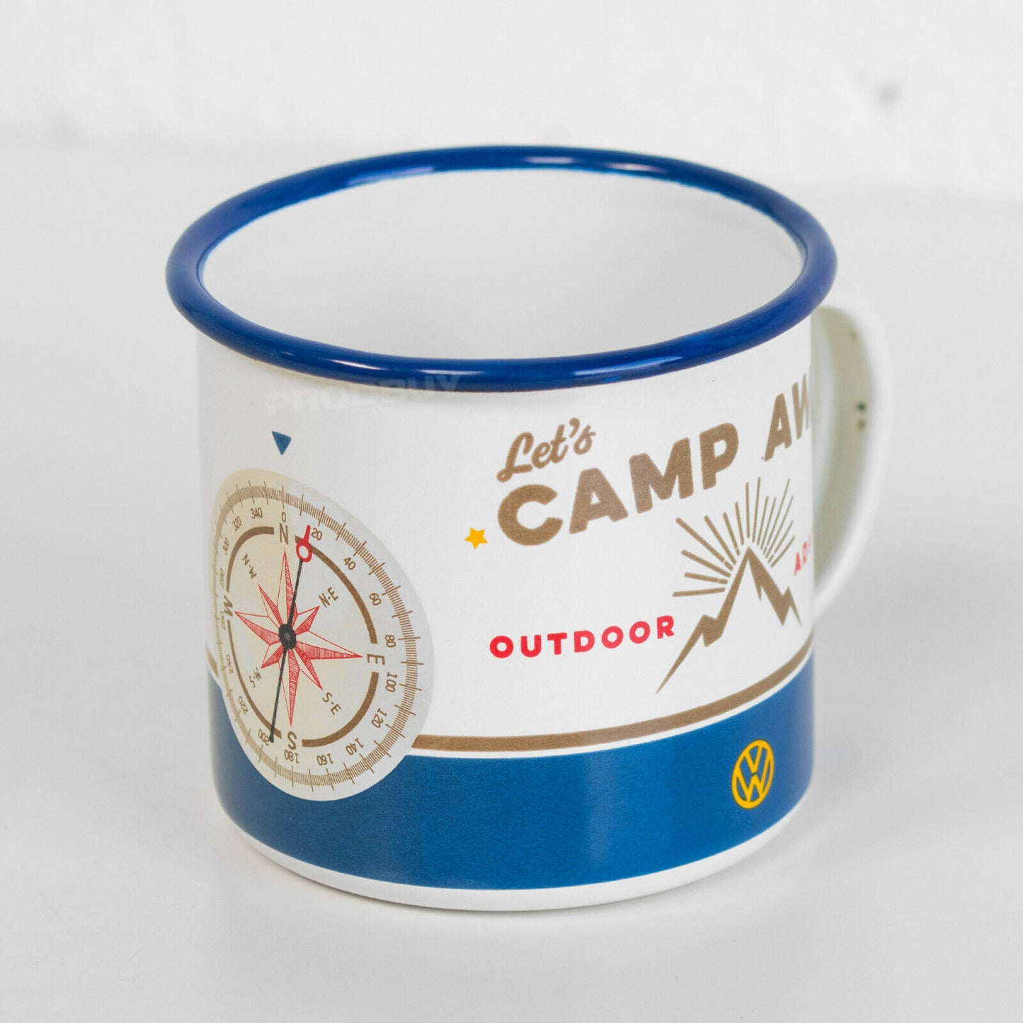 'Let's Camp Away' Enamel Coffee Mug