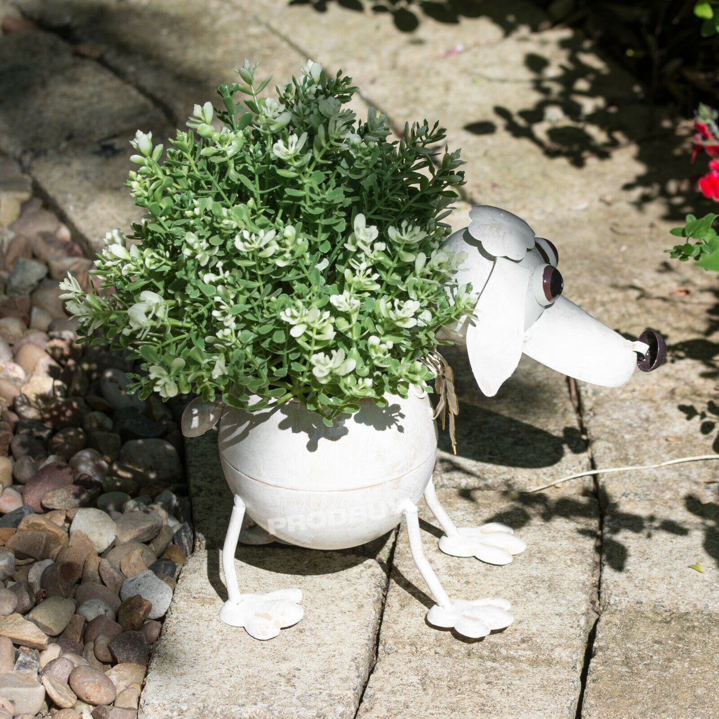 Nodding Poodle Metal Dog Planter