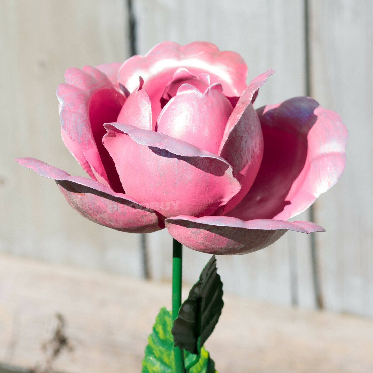 Large 83cm Rose Flower Garden Stake Metal Ornament