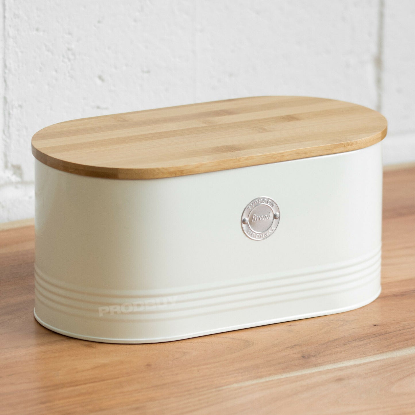 Cream Retro Metal Bread Storage Bin Crock