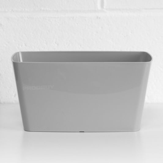 Set of 3 Rectangular Grey Plastic Plant Flower Pot Troughs