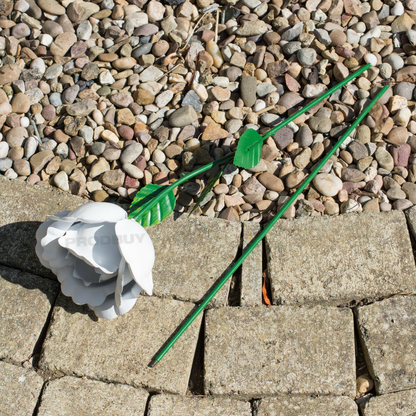 Large 83cm Rose Flower Garden Stake Metal Ornament
