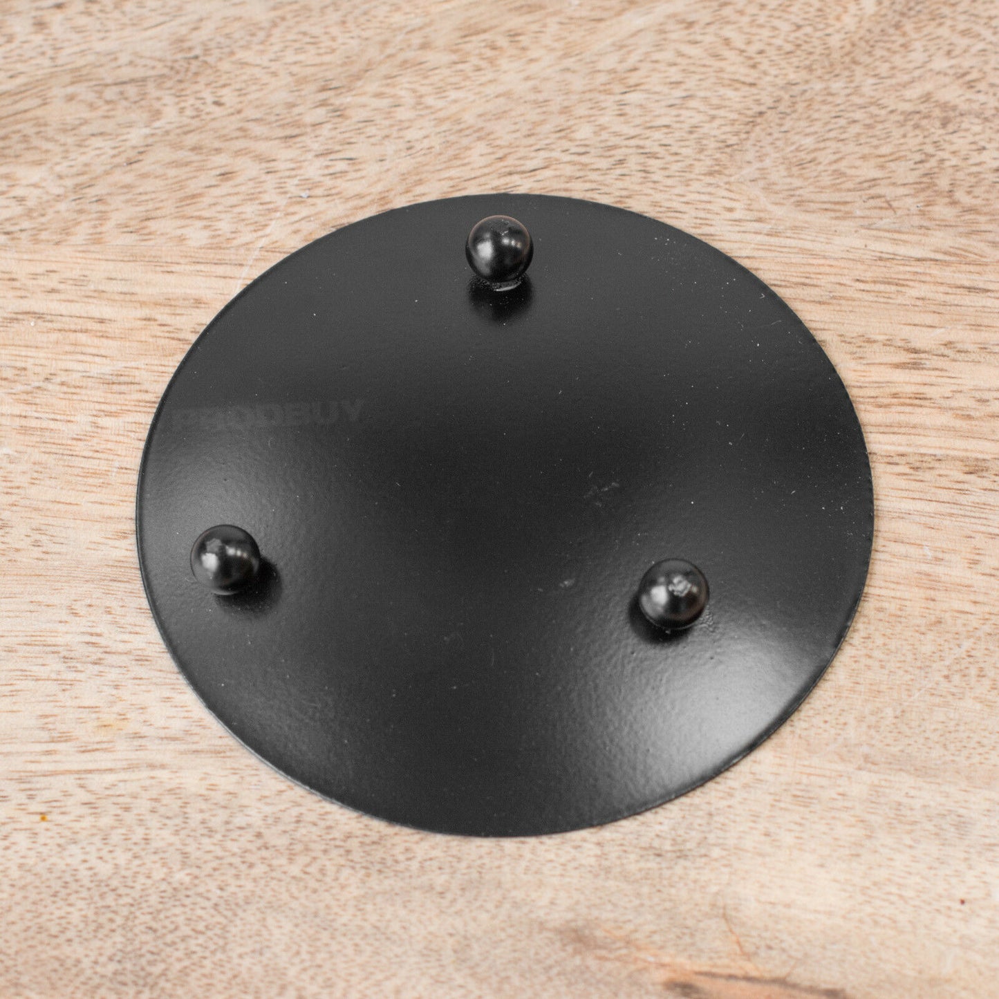 Small Black Metal Pillar Candle Holder Plate